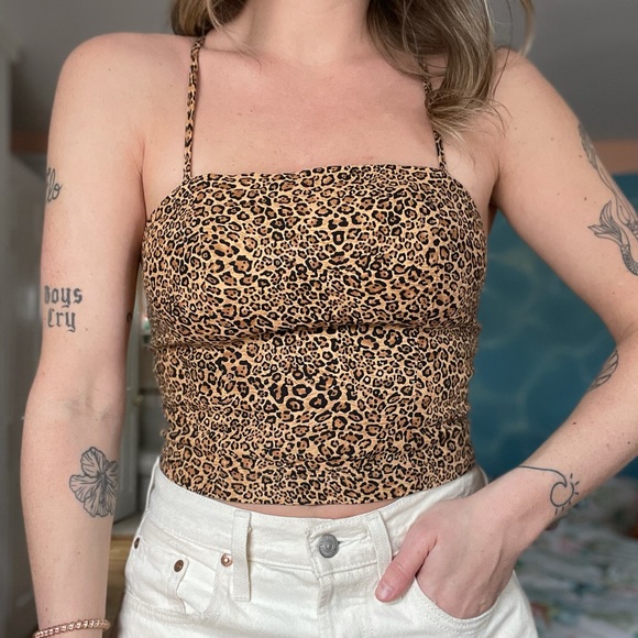 UO leopard lace back top - Picture 2 of 8